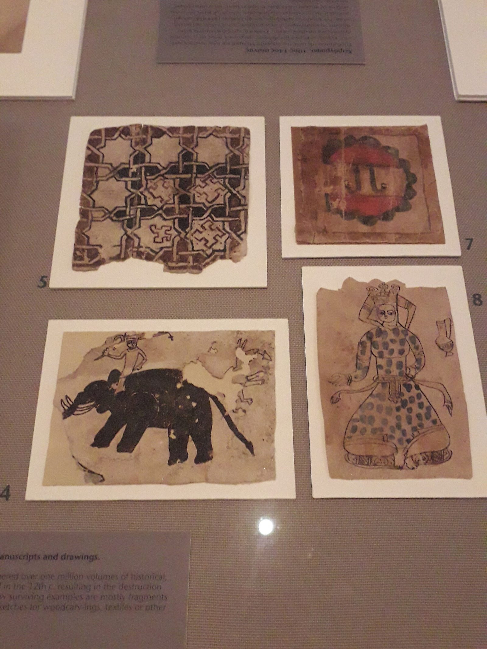 Illuminated Egyptian manuscript fragments